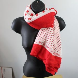Marc Jacobs 52x52 Spellout Polka Dot Scarf/Shawl